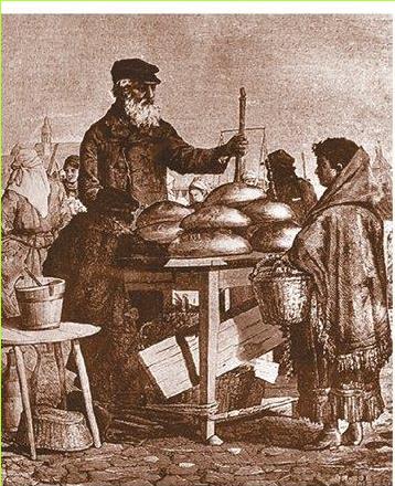 - יהודי מוכר לחם, ורשה, פולין, 1880